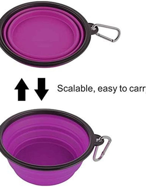 Load image into Gallery viewer, Large Collapsible Dog Bowls, 34Oz Travel Water Food Bowls Portable Foldable Collapse Dishes with Carabiner Clip for Traveling, Hiking, Walking, 2 Pack
