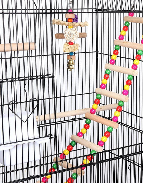 Load image into Gallery viewer, 39-Inch Roof Top Large Flight Parrot Bird Cage for Small Quaker Parrot Cockatiel Sun Parakeet Green Cheek Conure Budgie Finch Lovebird Canary Pet Bird Cage W/Toys

