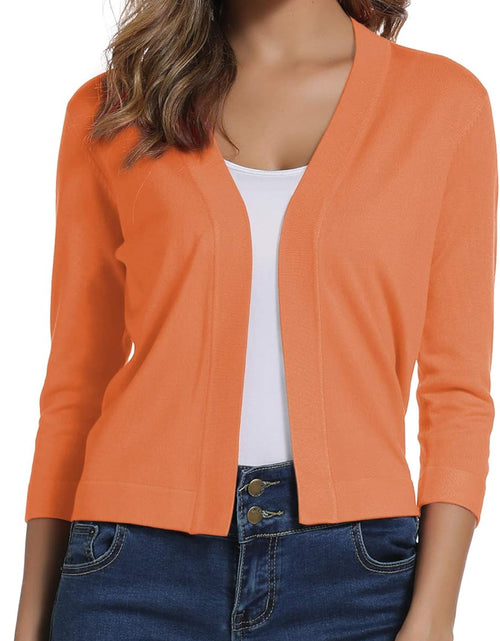Load image into Gallery viewer, Women'S 3/4 Sleeve Cropped Cardigan Sweater Elegant Shrugs for Women
