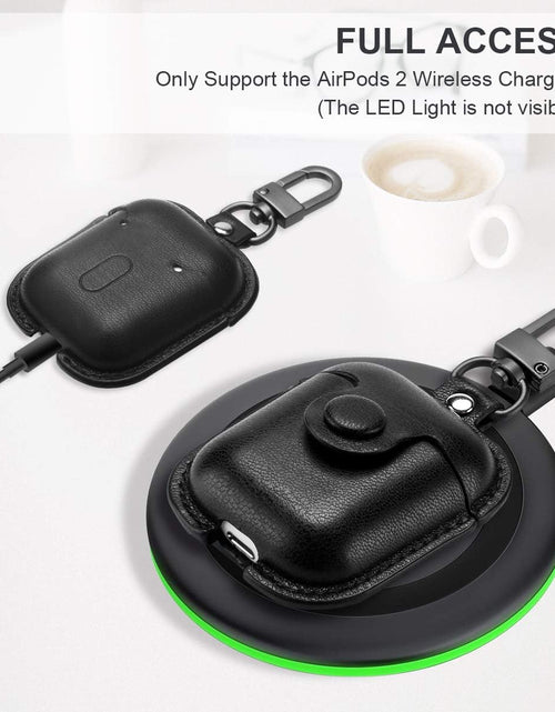 Load image into Gallery viewer, Compatible Airpods Case, Leather Airpods Cover 5 in 1 Protective Case with Keychain/Ear Hooks/Airpods Strap/Watch Band Holder/Earpods Case Compatible with Apple Airpods 2 1 Charging Case, Black
